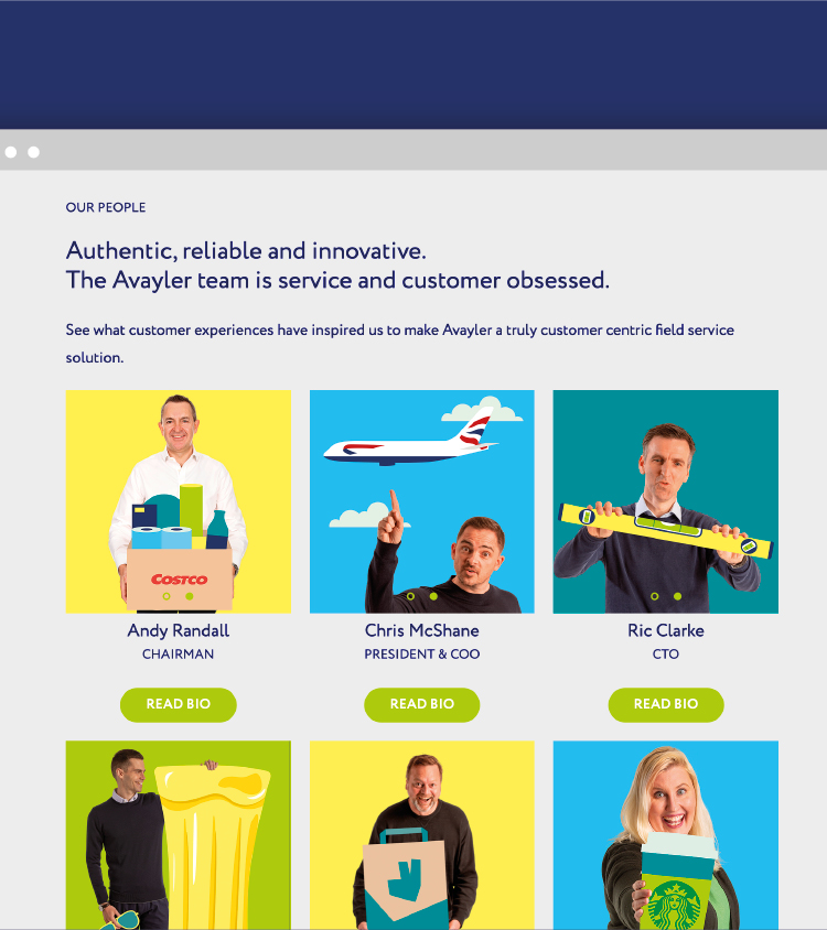 Avayler website grid